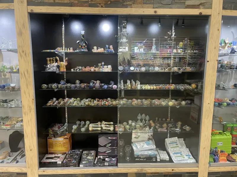 Case of glass pipes and bongs in Tucson
