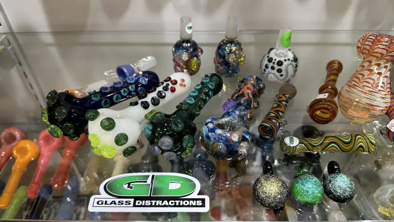 colorful glass pipes