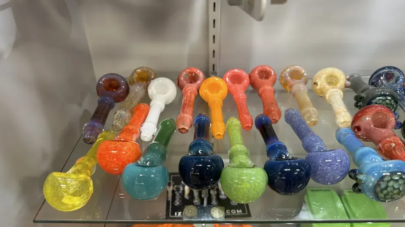 brightly colored medium glass pipes