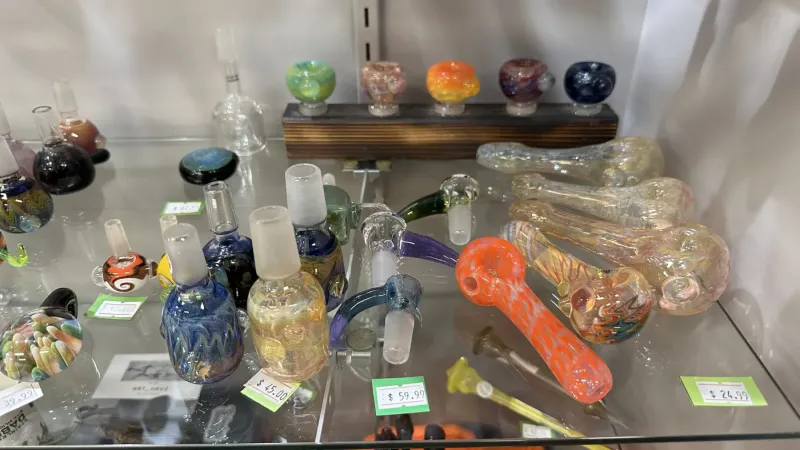 colorful glass pipes