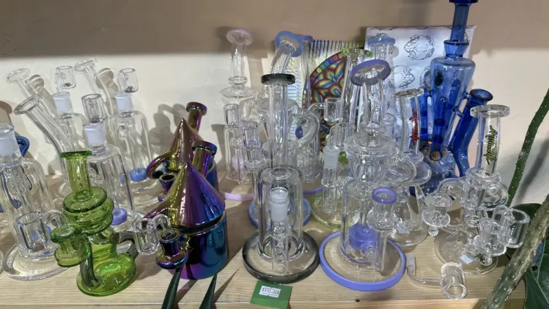 colorful glass bongs